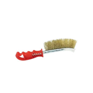 Brosse métalique laiton manche plastic rouge