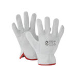 Gants cuir fleur beige L-2N