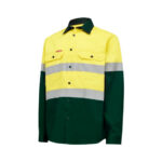 Chemise hi-vis jaune/vert + bandes - XL
